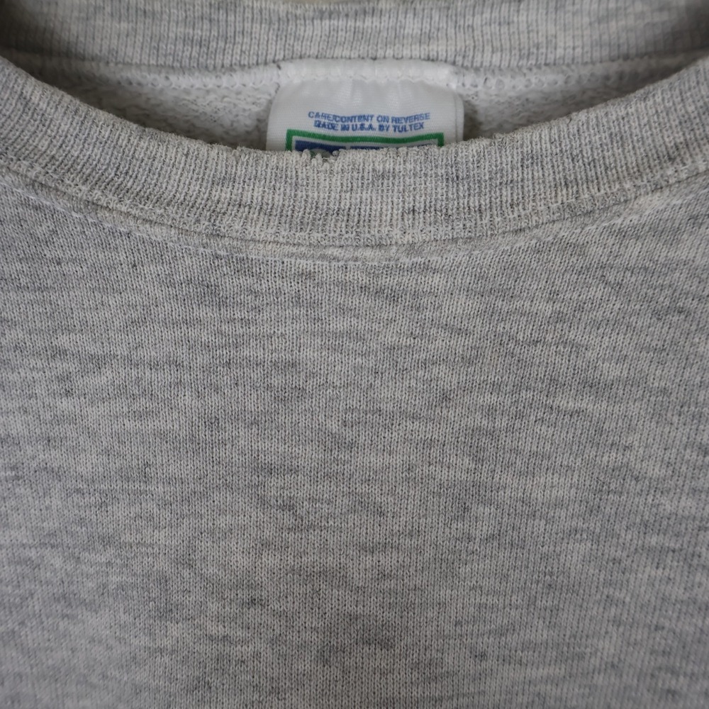 Vintage 90s Discus Athletic Big Logo Cropped Sweatshirt Gray 2XL Tall 26x27 - Picture 5 of 16